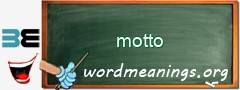 WordMeaning blackboard for motto